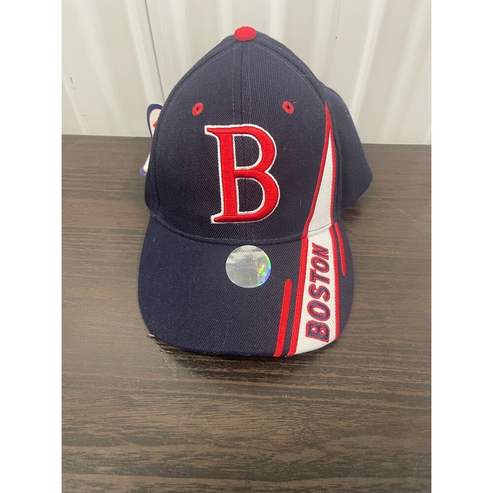 Boston Red Sox Style Navy Baseball Cap Embroidered B Logo Adjustable Hat